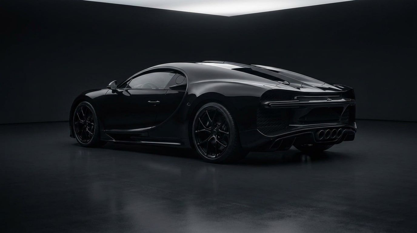 Black Bugatti La Voiture Noire hypercar in profile