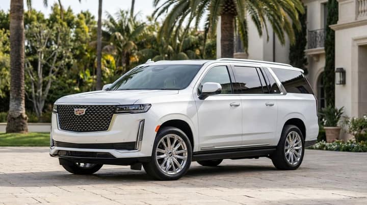 White Cadillac Escalade ESV