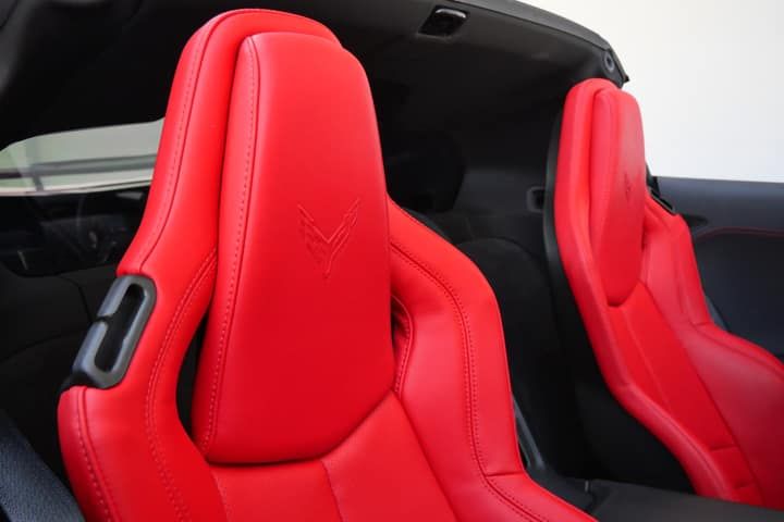 Chevrolet Corvette C8 available to rent in Los Angeles, front three-quarter view