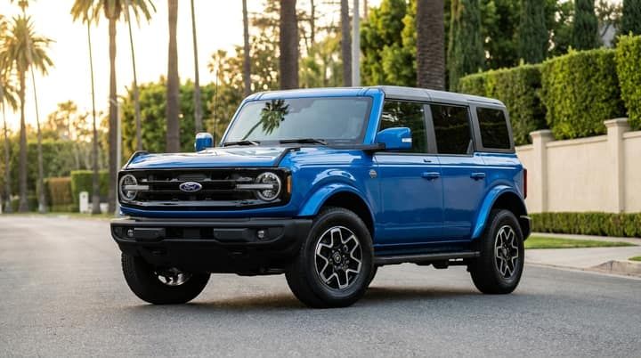 Blue Ford Bronco