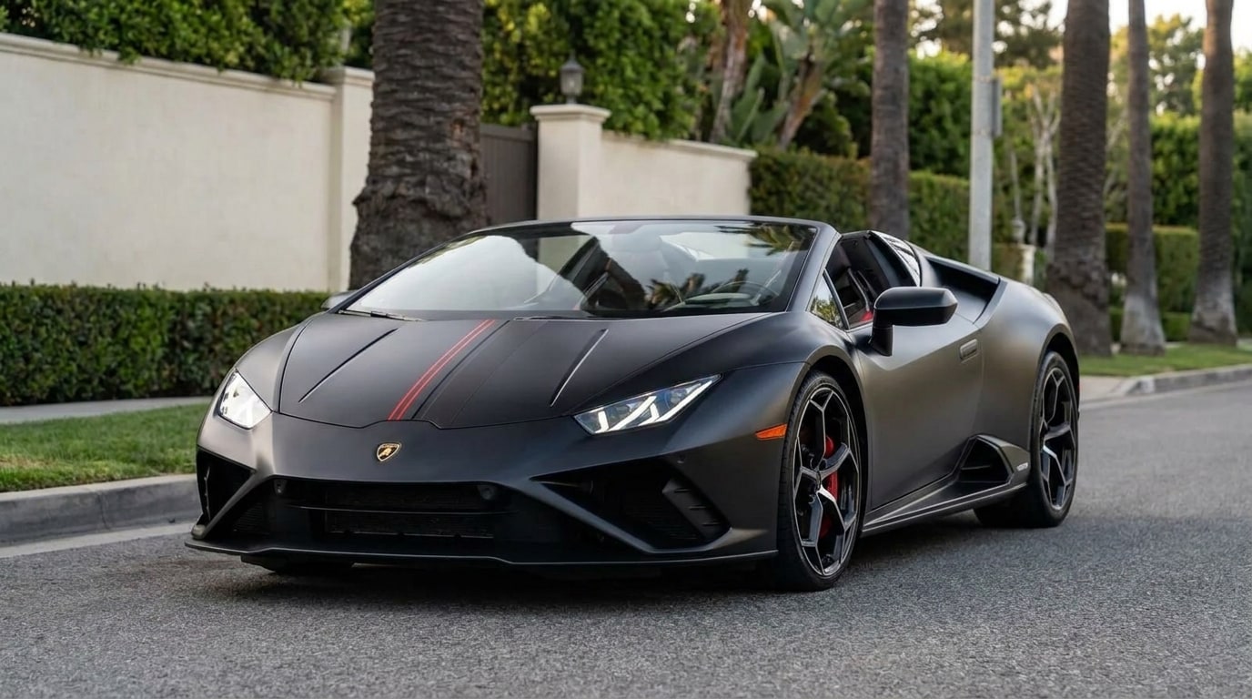 Matte Black Lamborghini Huracan Spider, photo 1 of 6