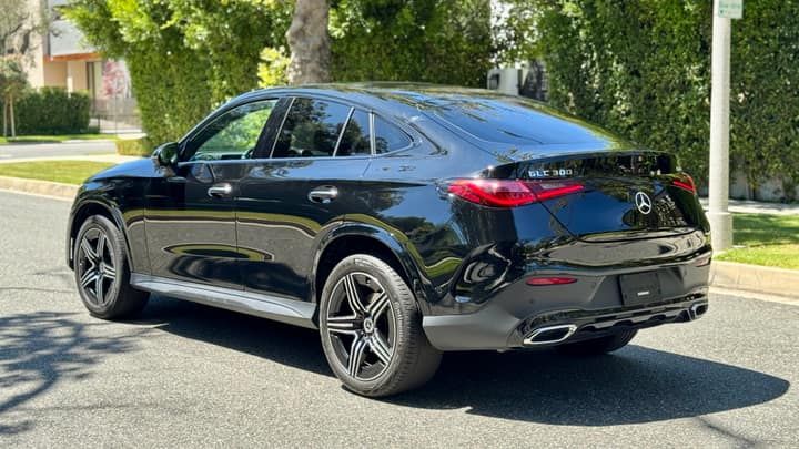 Black Mercedes GLC at a residential kerb in Los Angeles